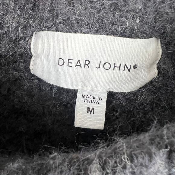 DEAR JOHN DENIM Madison Night Time Woman's Lng Slv Crew Nk Sweater SZ M Charcoal - Picture 2 of 8